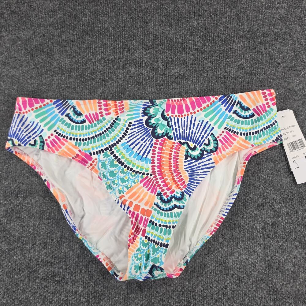 La Blanca Women's Size 16W Bikini Bottom Multicolor Print High Waist Swimwear